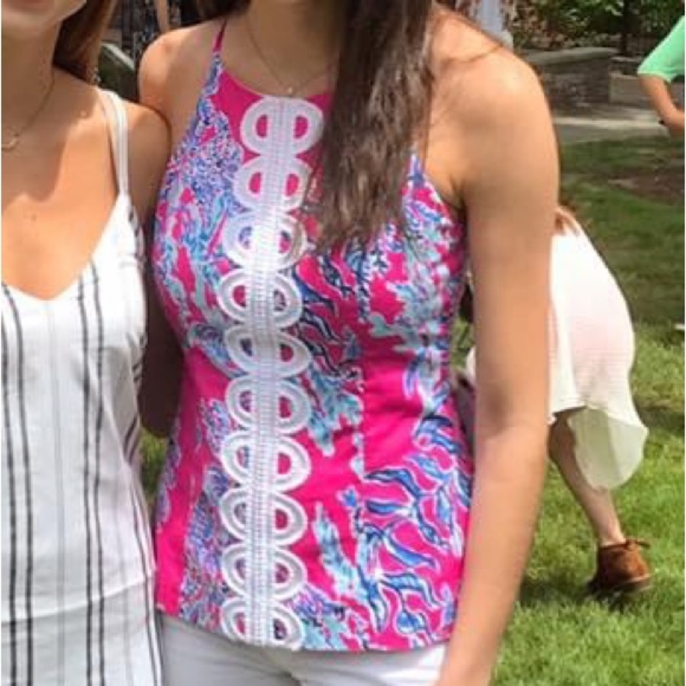 Lilly Pulitzer capri pink samba Annabelle top